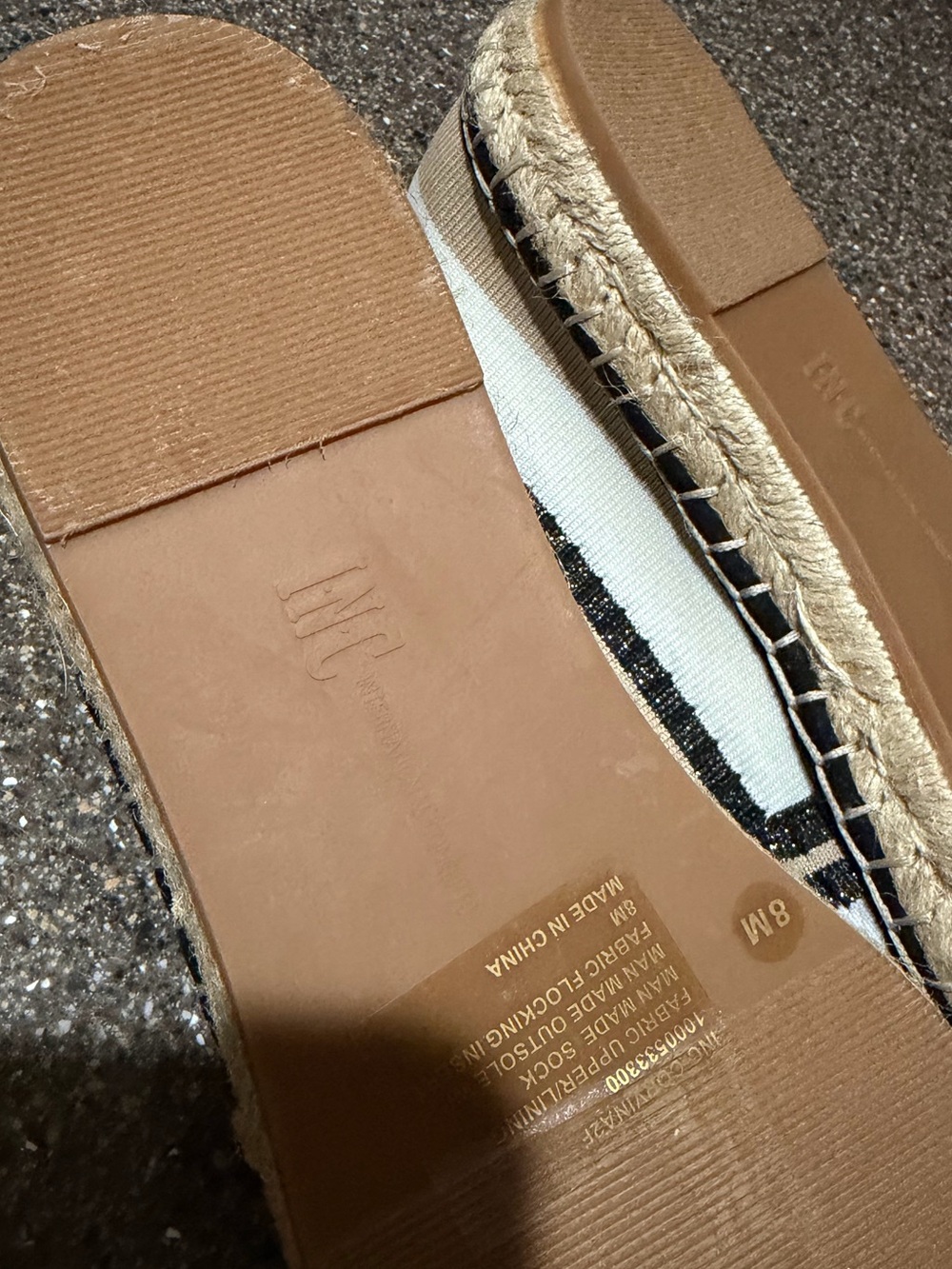 INC Espadrille flats Size 8, white,black,cream stripes, EUC, were$90 NOW $24 - Picture 13 of 16